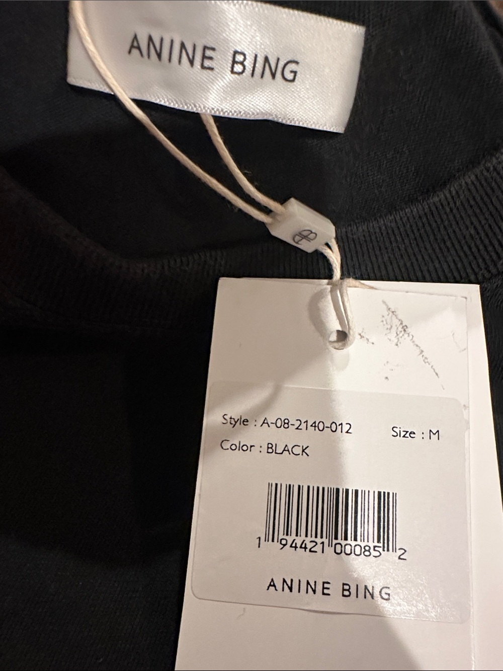 NWT Anine Bing - Lili Basic Bing Tee in Vintage Black Size M - Picture 9 of 10